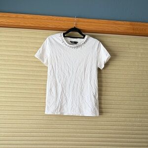 Simply Vera Vera Wang White Top with Silver Embellishments